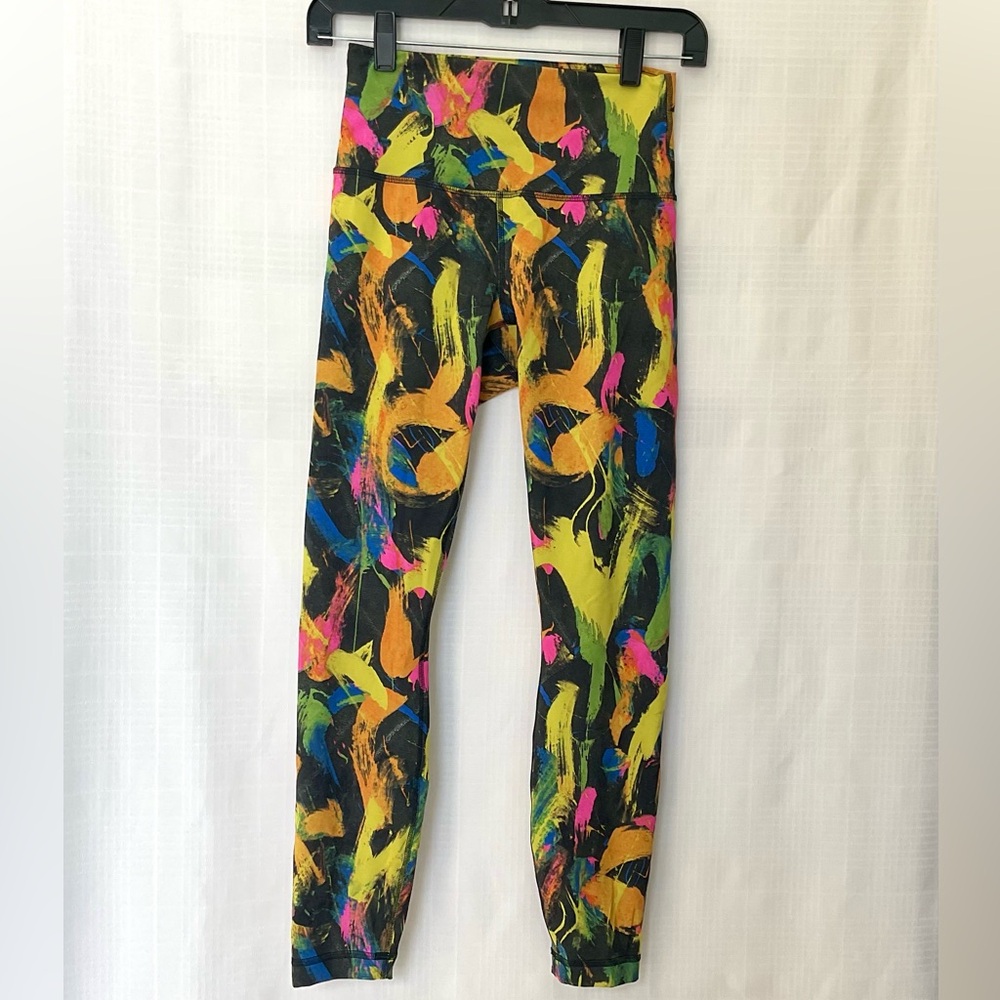 lululemon wunder train multicolor abstract invigorate high rise leggings